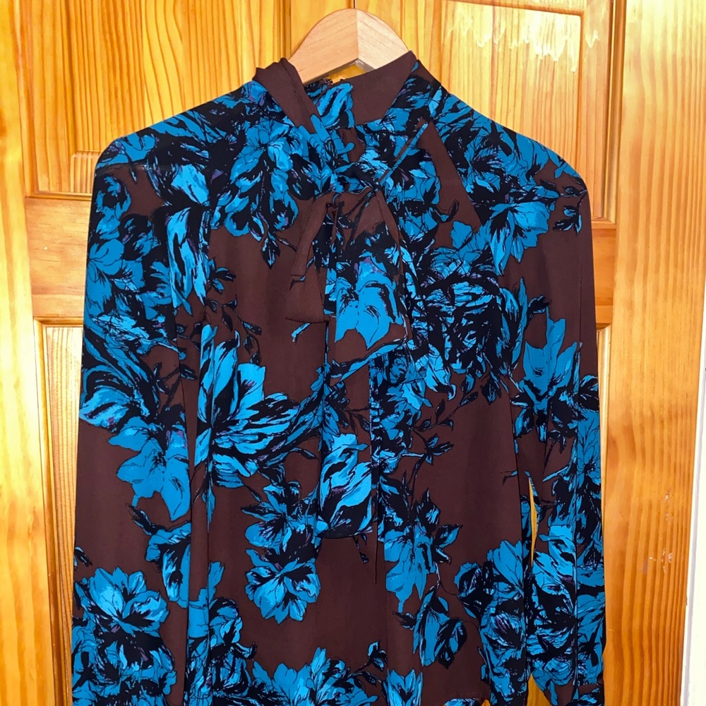 Beautiful blue and brown blouse